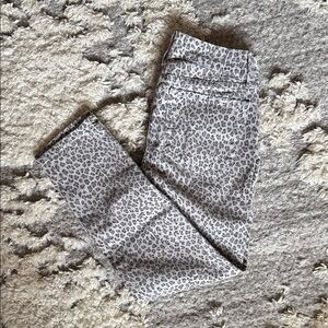 NYDJ Gray Leopard Print Ankle Jeans